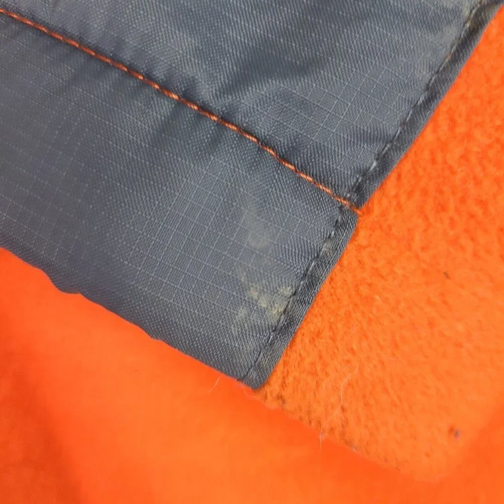 Columbia Fleece Jacket Boys Large Orange Gray Full‎ Zip Softshell Youth Casual